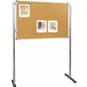 Relaxdays Panneau d'affichage en liège, cadre en aluminium, notes, 6  punaises, bureau & maison, tableau, 100 x 150 cm