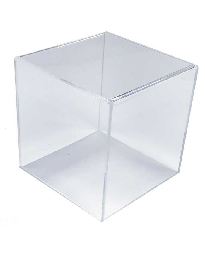 Boîte, cube et bac sur mesure en plexiglas pour magasin.