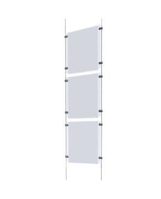 Porte affiche plexiglas A2 vertical 3 mm suspendu - P&P